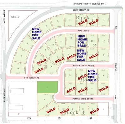 Prairie Pines Lot Map